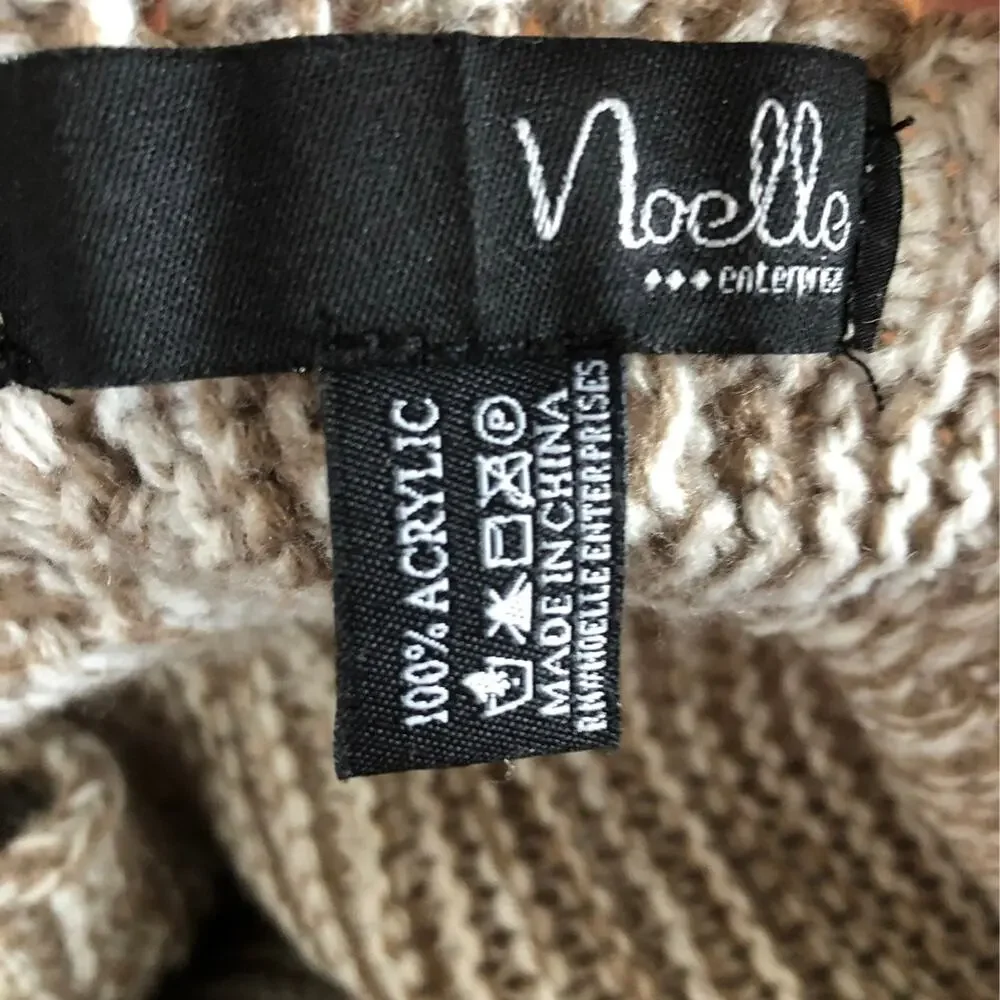 NWT Noelle Davenport Cable Wrap Shawl with large button closing OS